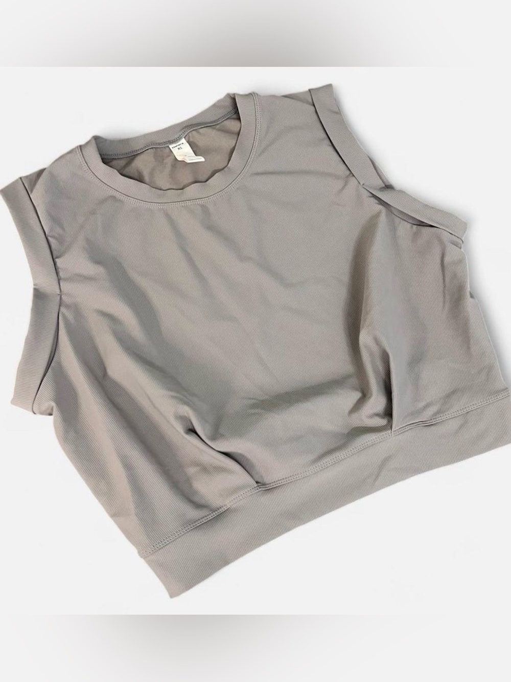 Halara Crew Neck Sleeveless Cropped‎ Yoga Tank gray XL